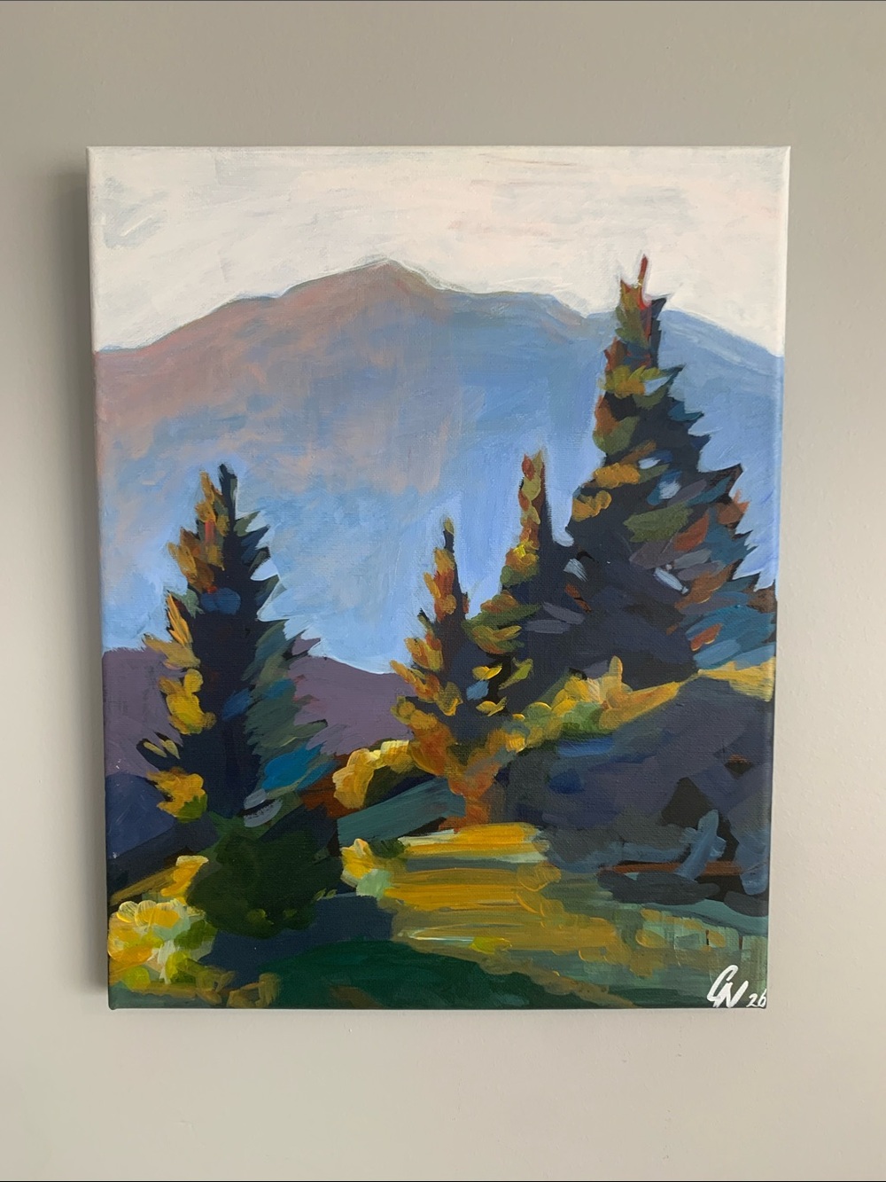Hillside Pine Trees -painted by me 💜